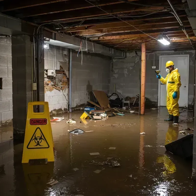 Flooded Basement Electrical Hazard in Irvine, KY Property